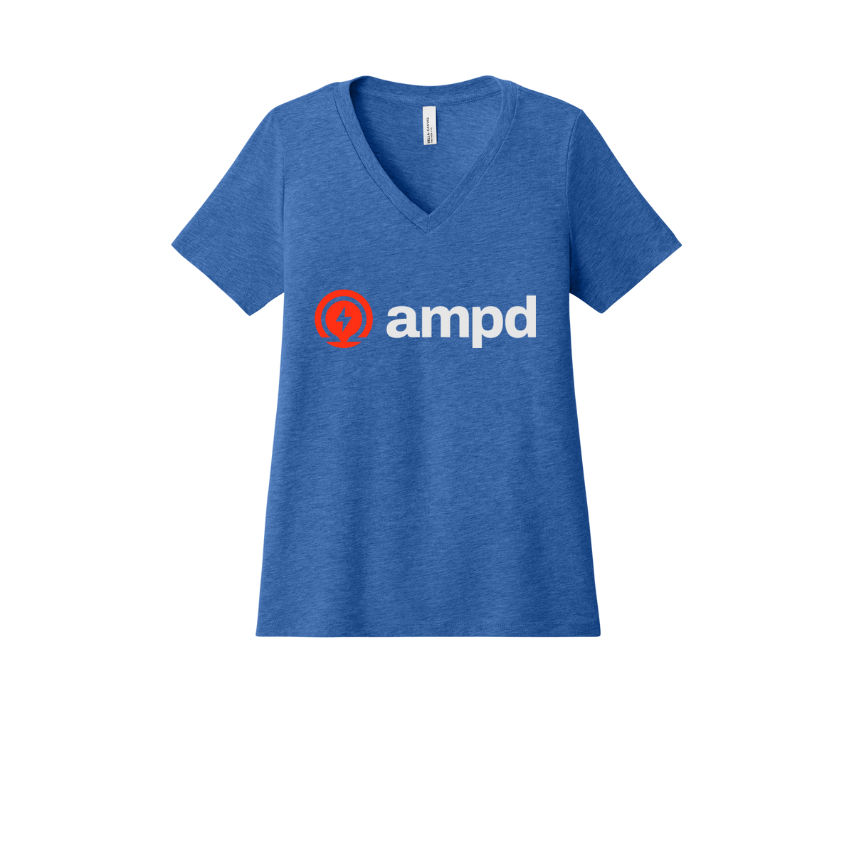ampd-womens-relaxed-v-neck-tee-dtf-front-6405CVC-heathertrueroyal-flat-front