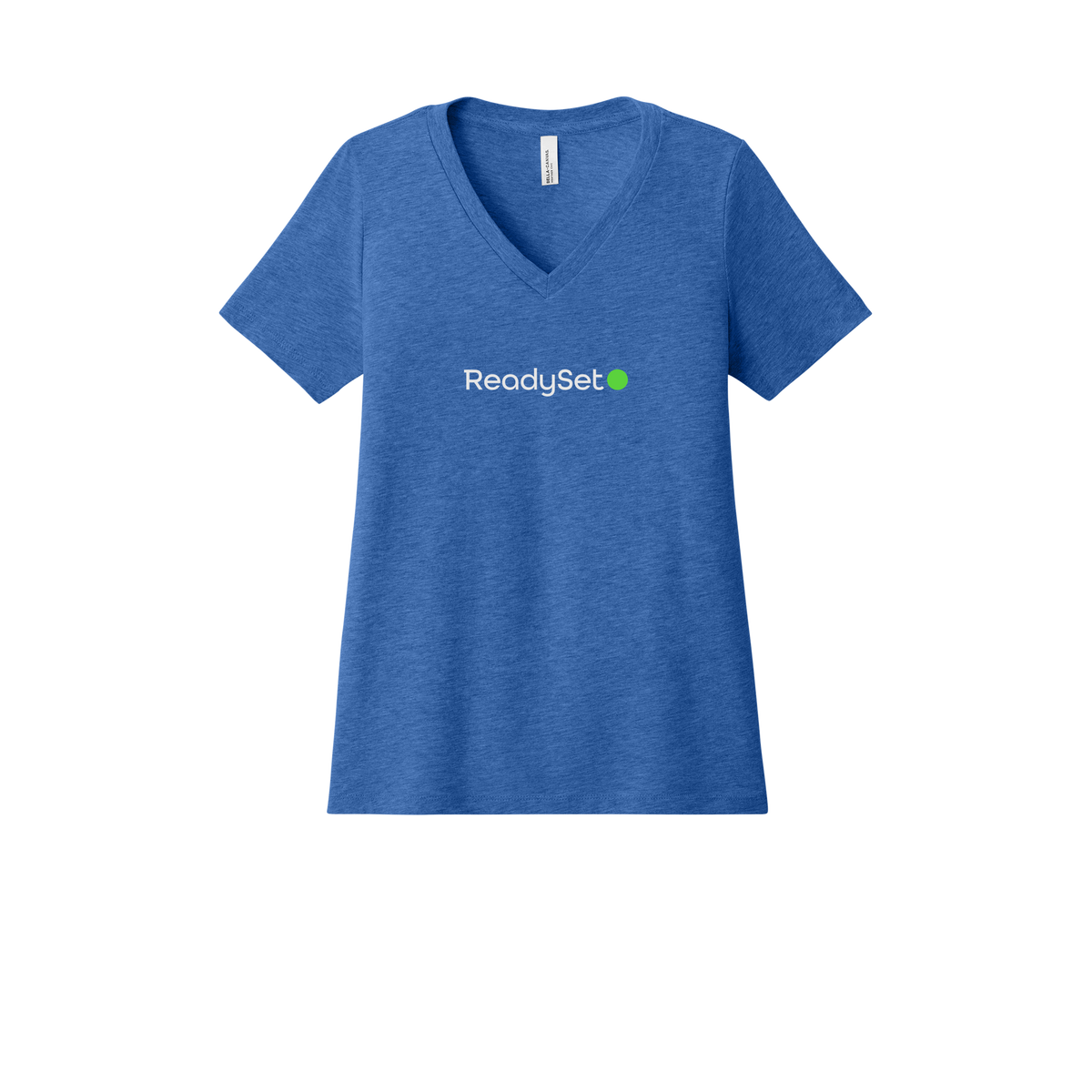 readysetsurgical-womens-relaxed-v-neck-tee-dtf-front-6405CVC-heathertrueroyal-flat-front