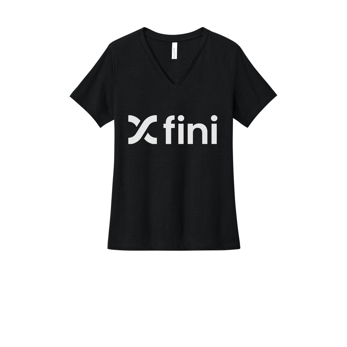 usefini-womens-relaxed-v-neck-tee-dtf-front-6405CVC-solidblackblend-flat-front