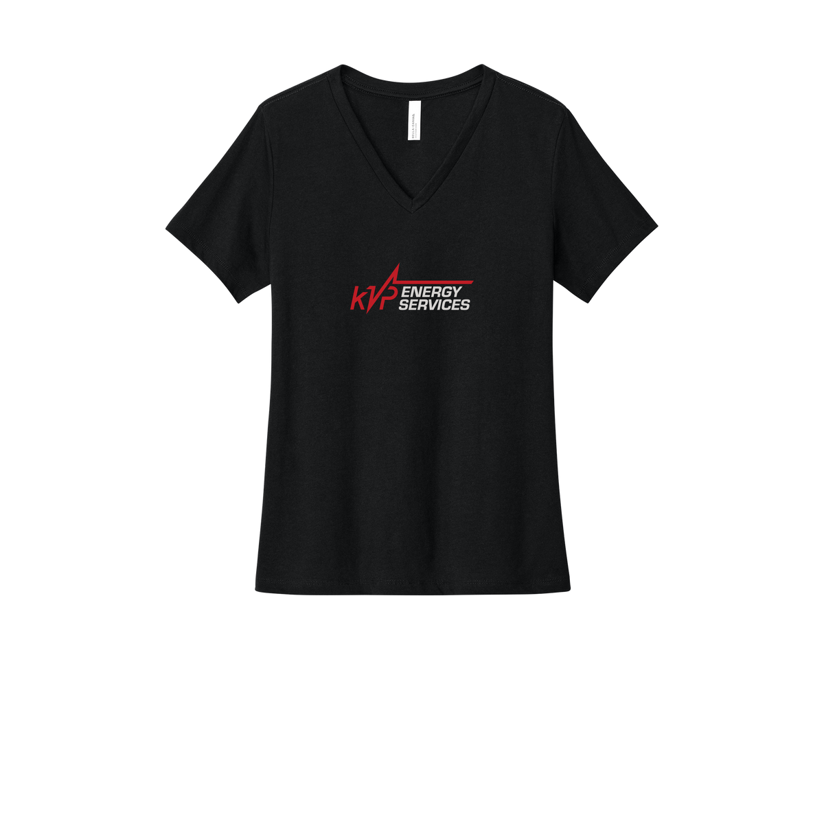 kvpenergy-womens-relaxed-v-neck-tee-dtf-front-6405CVC-solidblackblend-flat-front