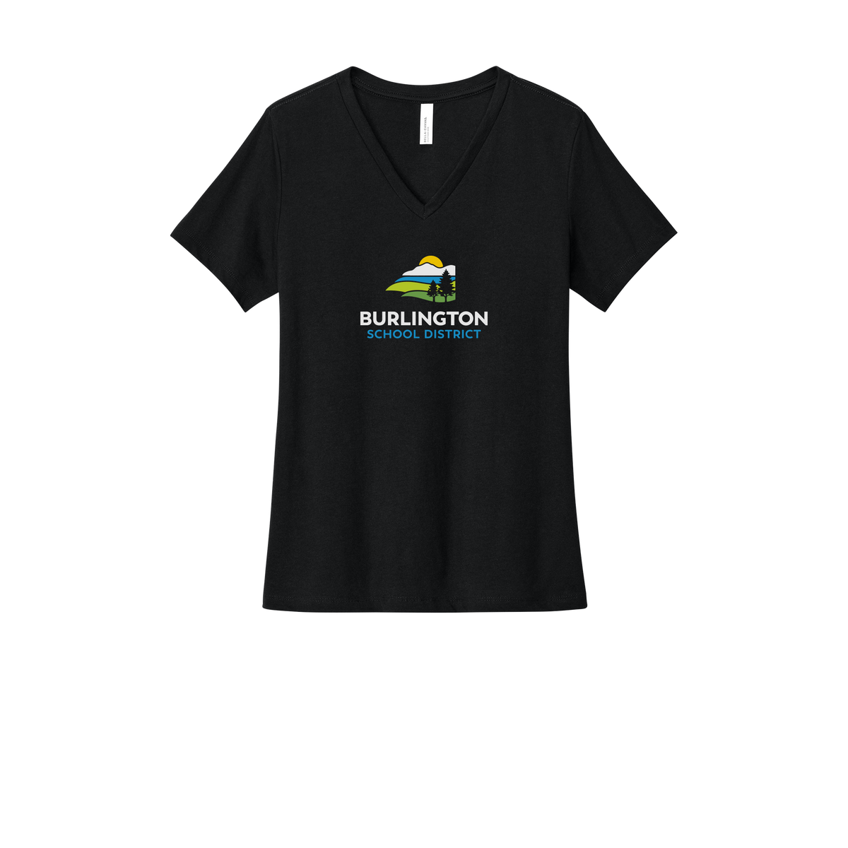 bsdvt-womens-relaxed-v-neck-tee-dtf-front-6405CVC-solidblackblend-flat-front