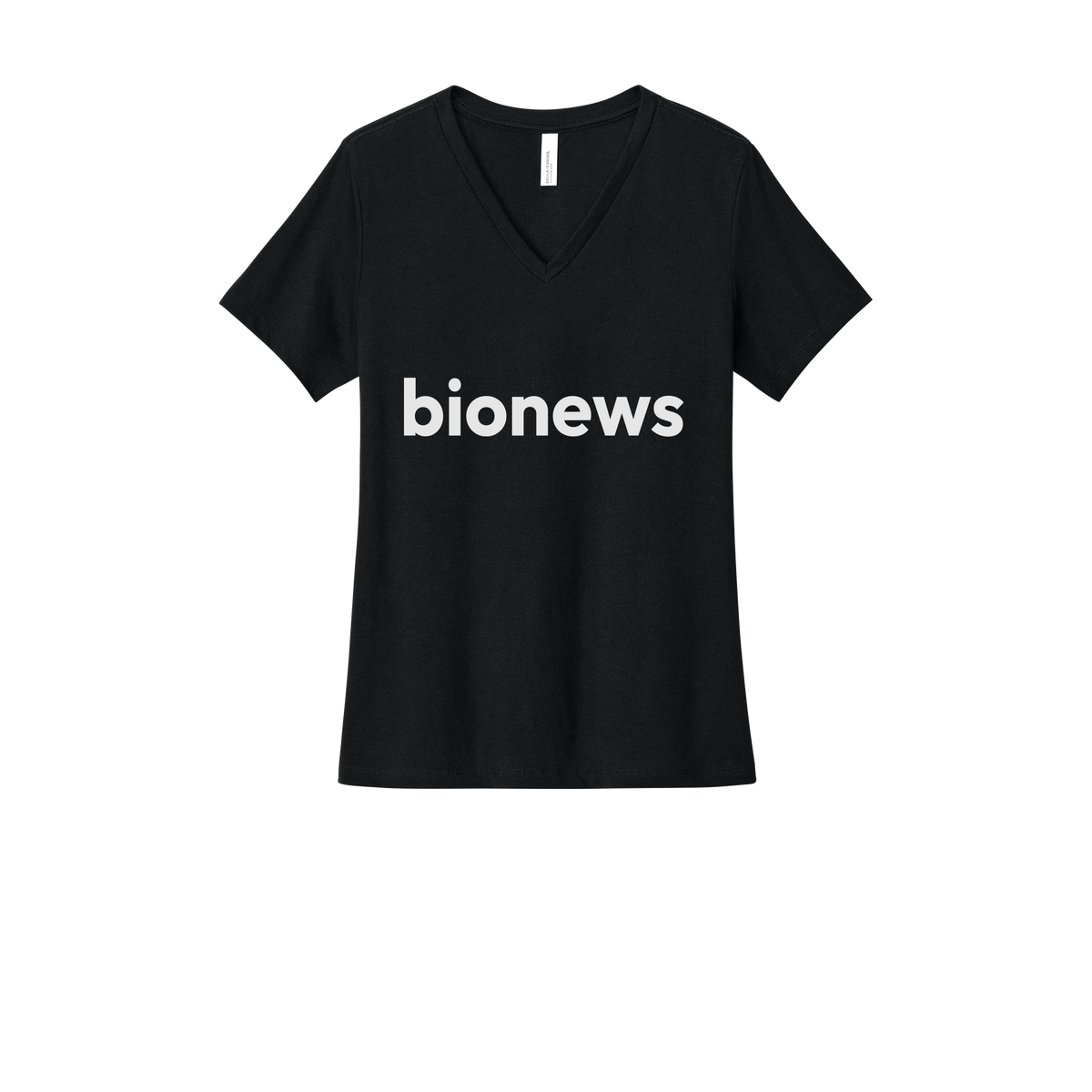 bionews-womens-relaxed-v-neck-tee-dtf-front-6405CVC-solidblackblend-flat-front
