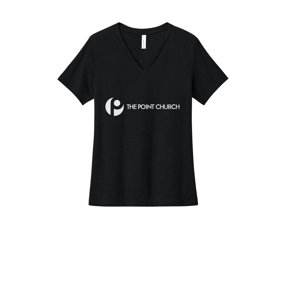thepointva-womens-relaxed-v-neck-tee-dtf-front-6405CVC-solidblackblend-flat-front