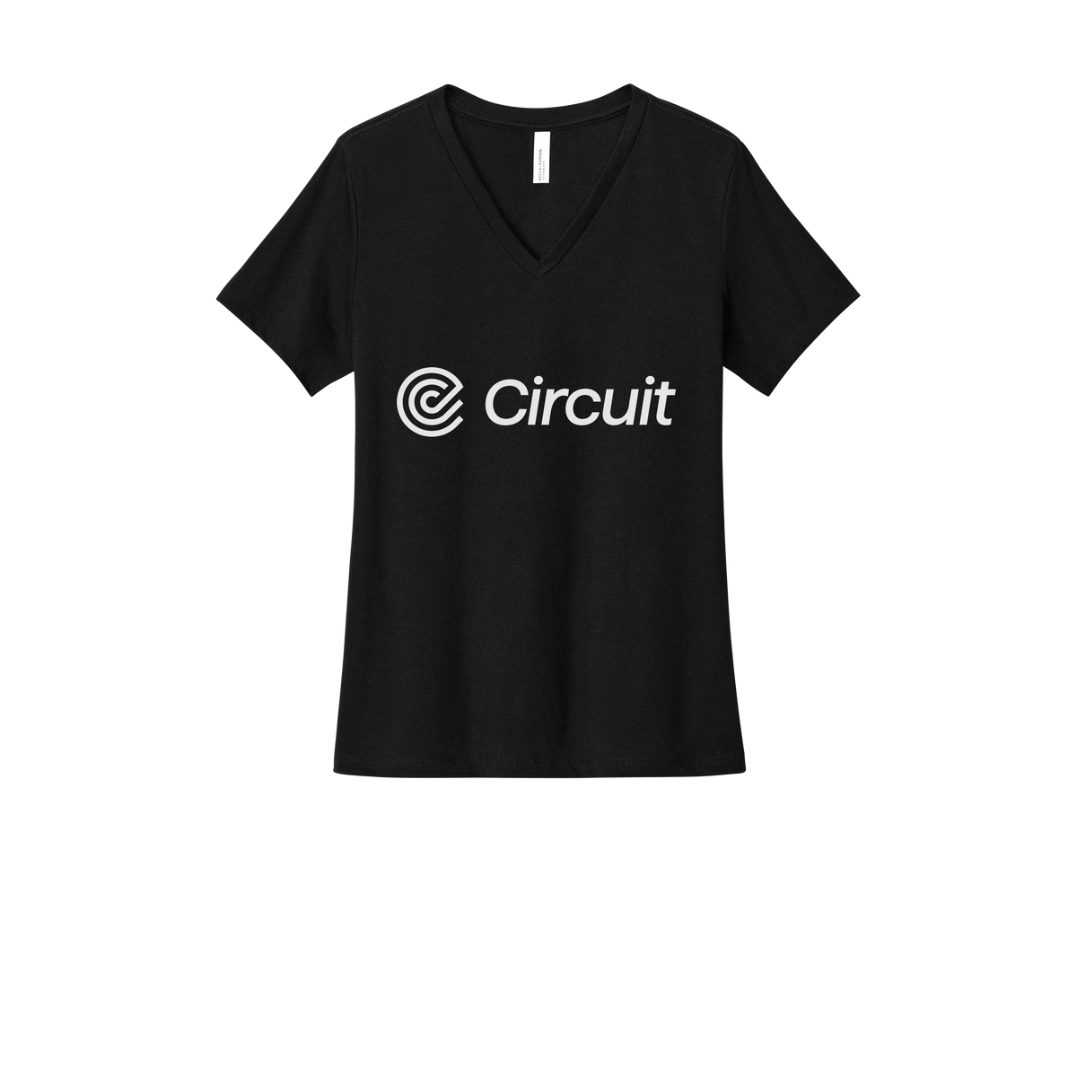 ridecircuit-womens-relaxed-v-neck-tee-dtf-front-6405CVC-solidblackblend-flat-front