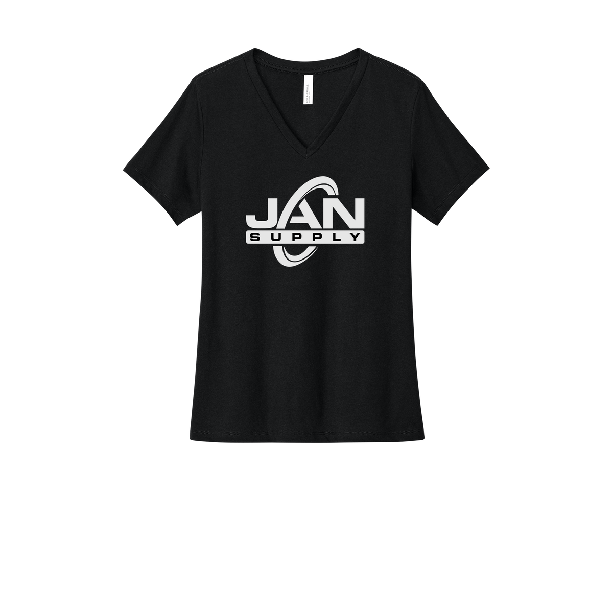 jan-pro-womens-relaxed-v-neck-tee-dtf-front-6405CVC-solidblackblend-flat-front