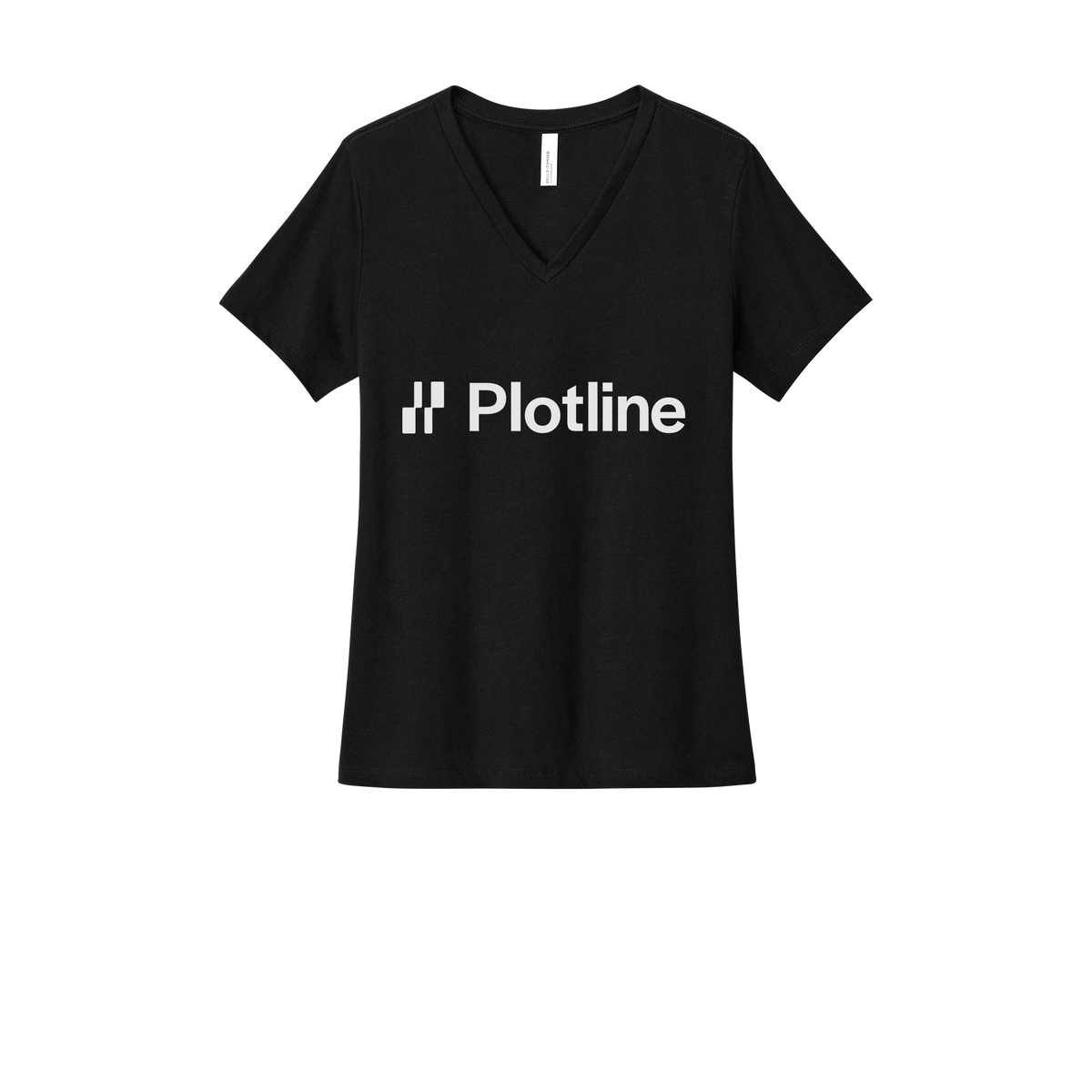 plotline-womens-relaxed-v-neck-tee-dtf-front-6405CVC-solidblackblend-flat-front