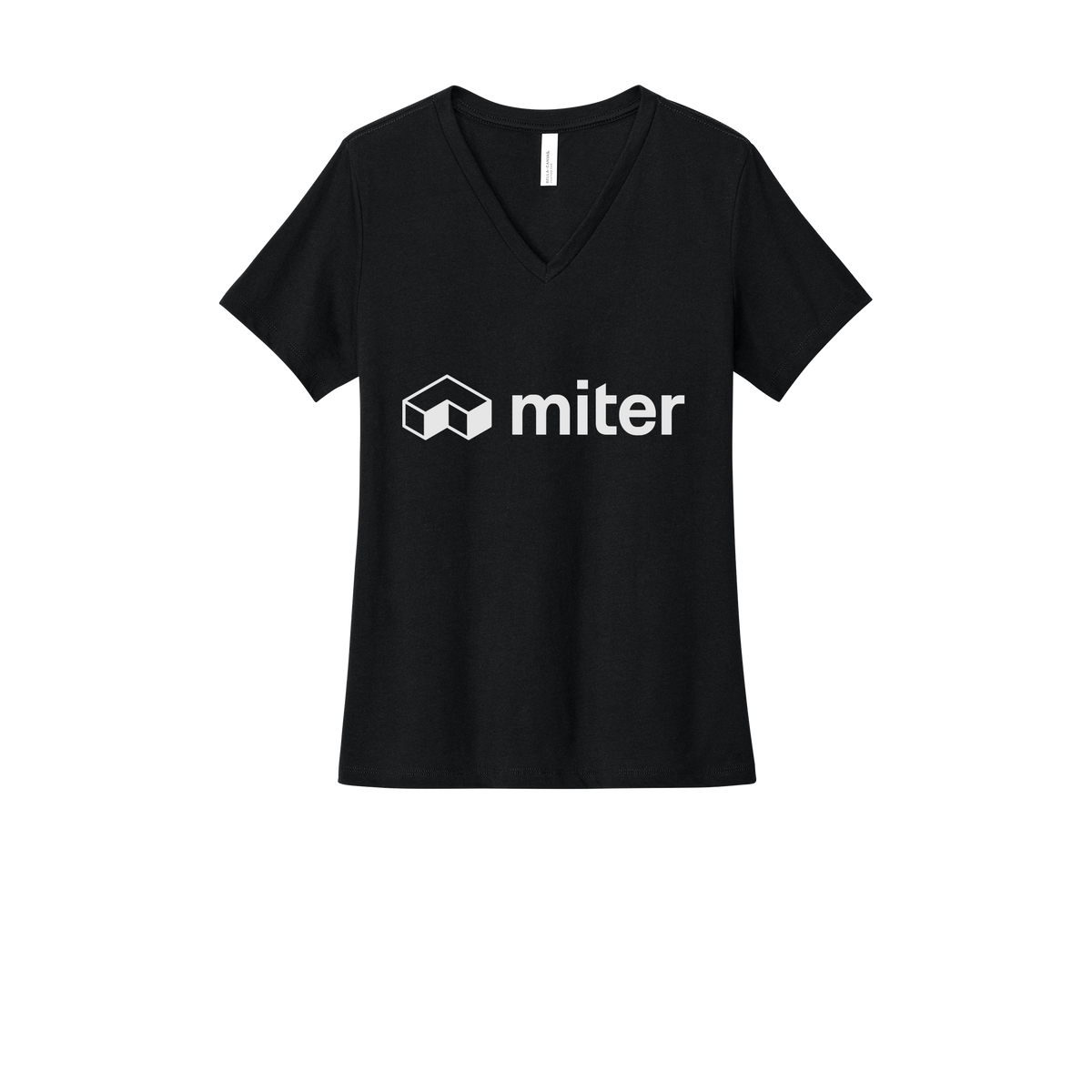 miter-womens-relaxed-v-neck-tee-dtf-front-6405CVC-solidblackblend-flat-front