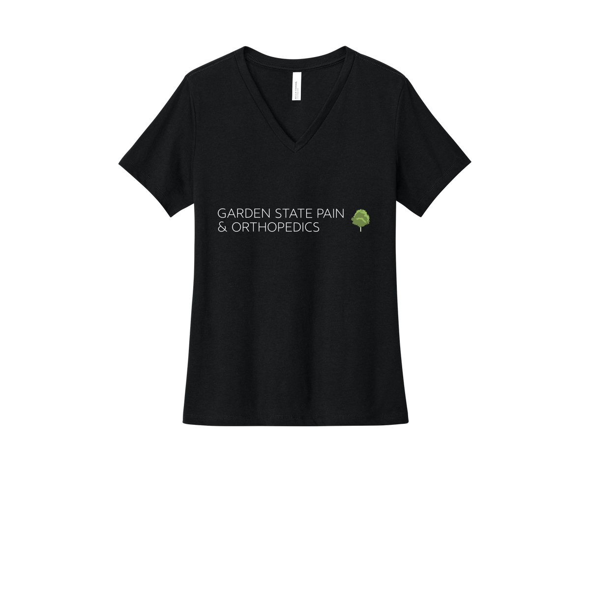 gardenstatepain-womens-relaxed-v-neck-tee-dtf-front-6405CVC-solidblackblend-flat-front