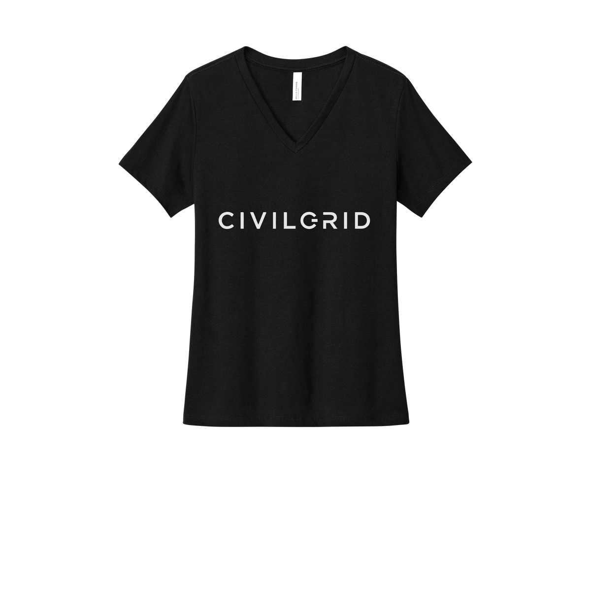 civilgrid-womens-relaxed-v-neck-tee-dtf-front-6405CVC-solidblackblend-flat-front