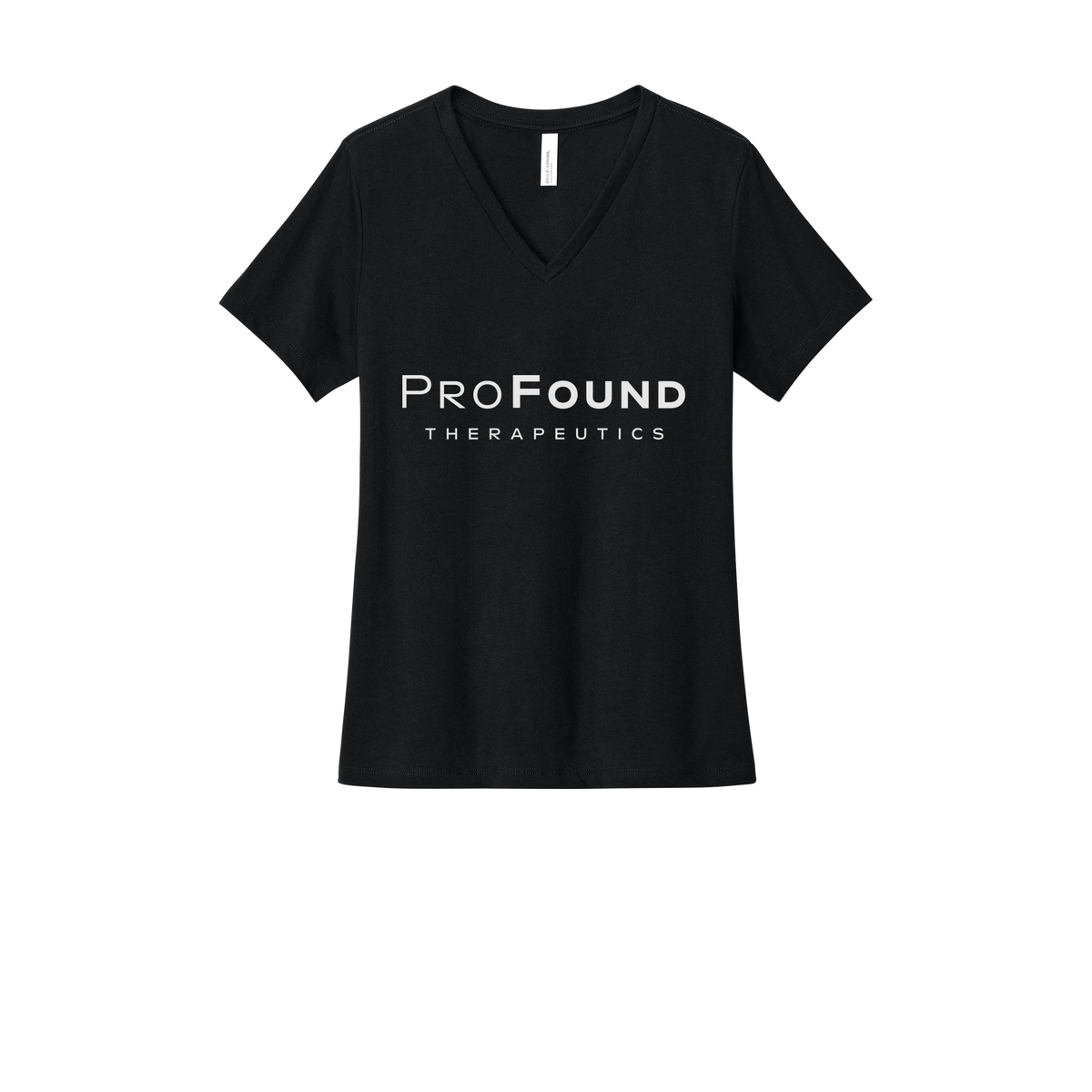 profoundtx-womens-relaxed-v-neck-tee-dtf-front-6405CVC-solidblackblend-flat-front