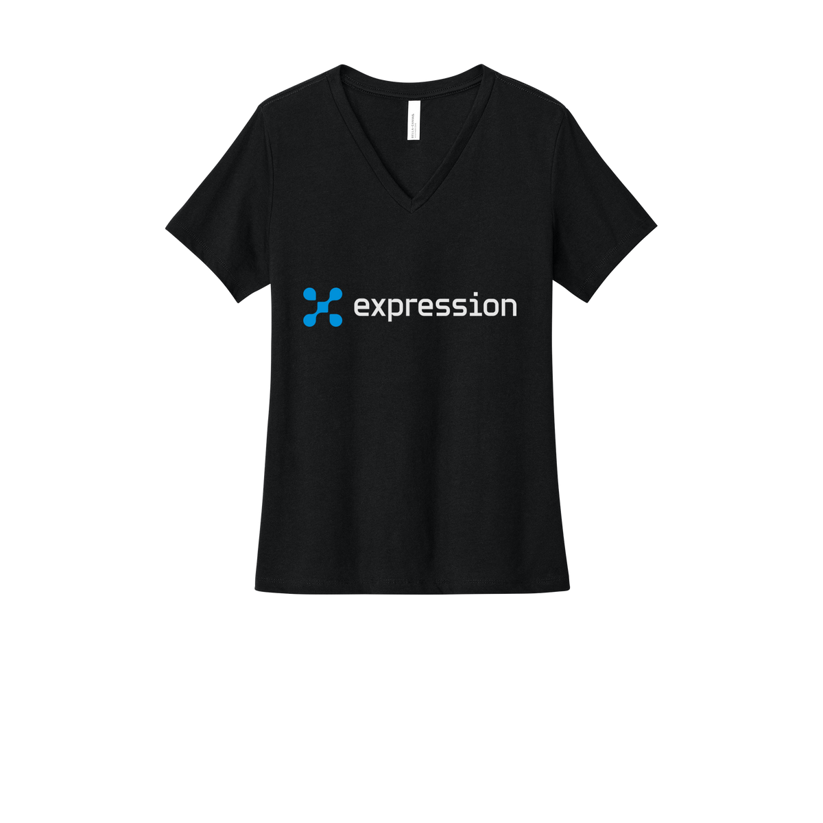 expr-womens-relaxed-v-neck-tee-dtf-front-6405CVC-solidblackblend-flat-front