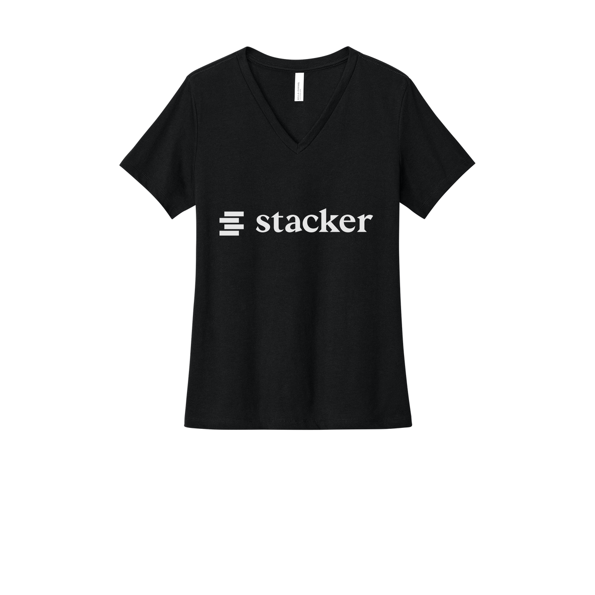 stacker-womens-relaxed-v-neck-tee-dtf-front-6405CVC-solidblackblend-flat-front