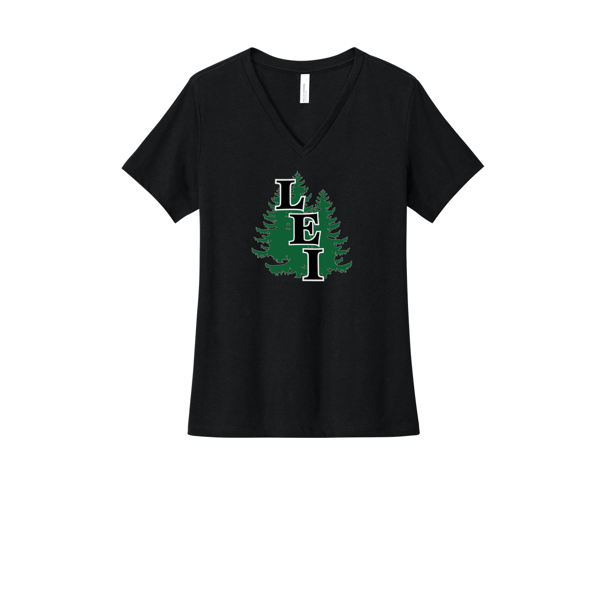 leisite-womens-relaxed-v-neck-tee-dtf-front-6405CVC-solidblackblend-flat-front