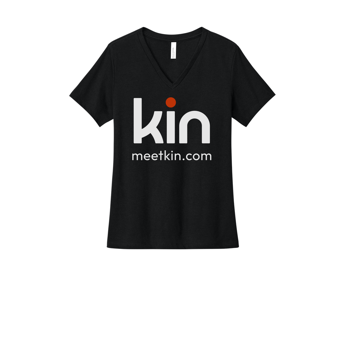kin-womens-relaxed-v-neck-tee-dtf-front-6405CVC-solidblackblend-flat-front