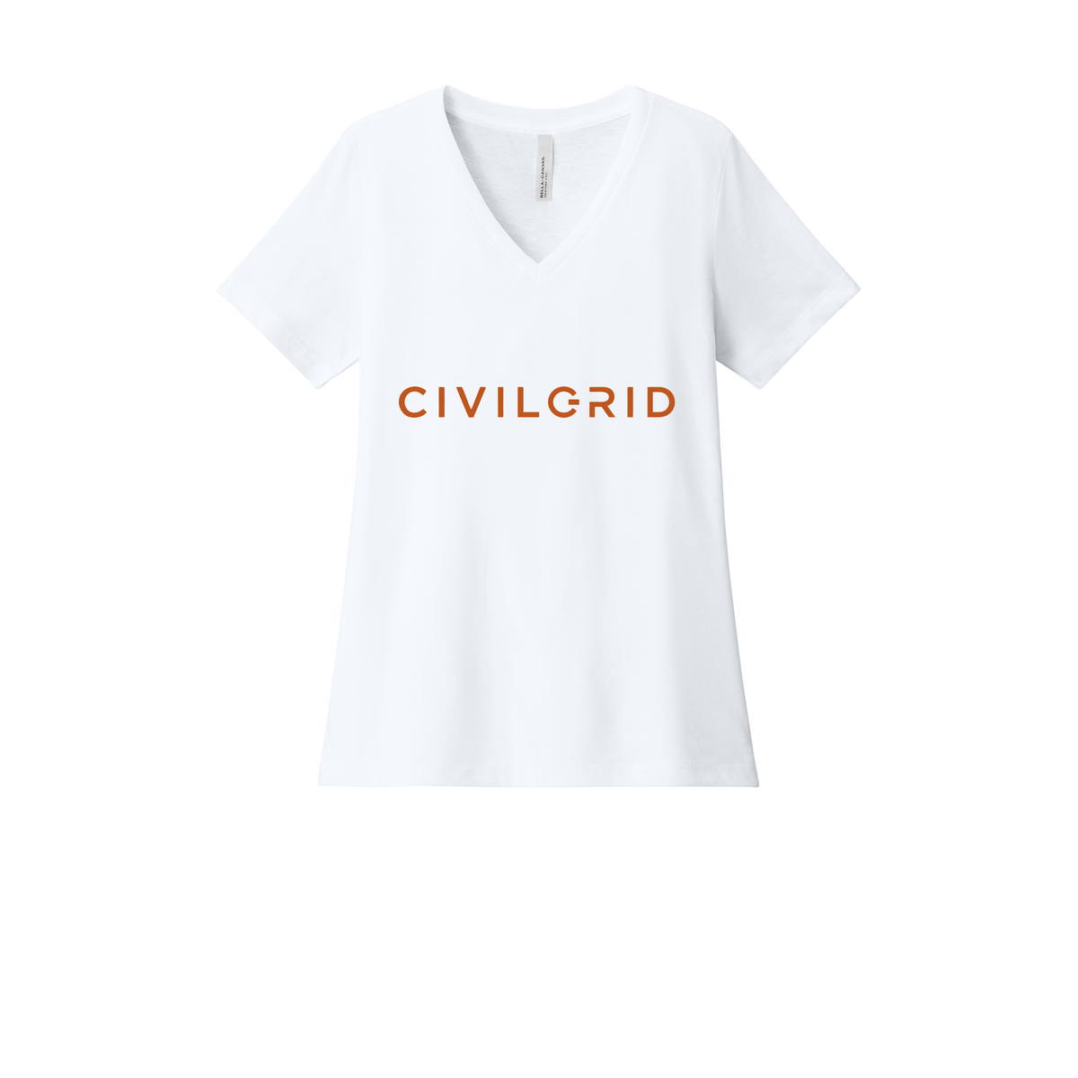 civilgrid-womens-relaxed-v-neck-tee-dtf-front-6405CVC-solidwhiteblend-flat-front