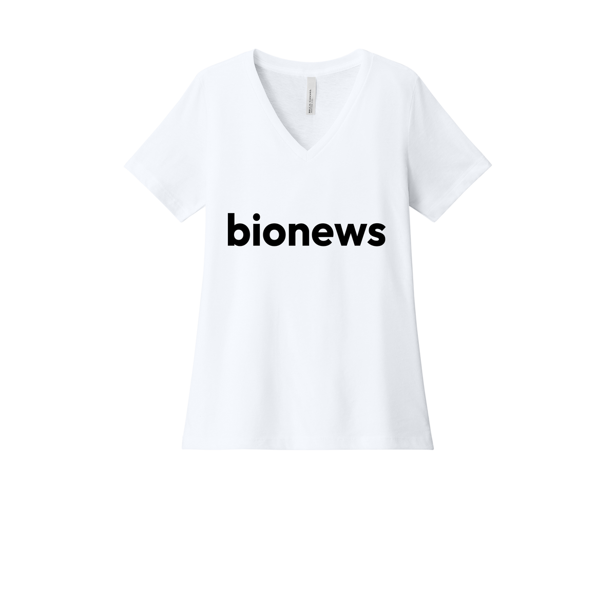 bionews-womens-relaxed-v-neck-tee-dtf-front-6405CVC-solidwhiteblend-flat-front
