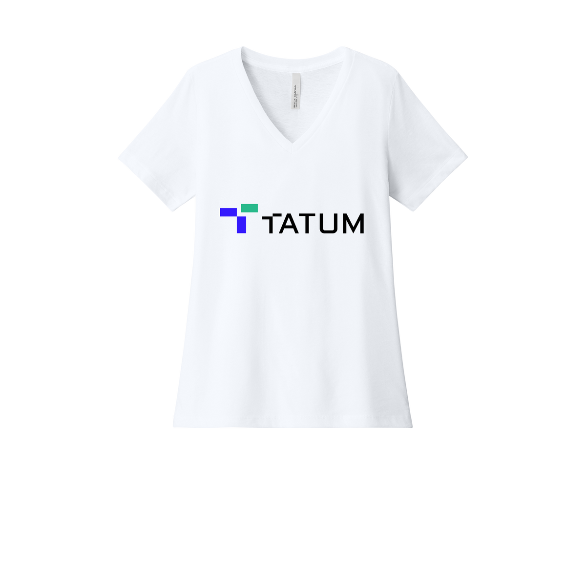 tatum-womens-relaxed-v-neck-tee-dtf-front-6405CVC-solidwhiteblend-flat-front