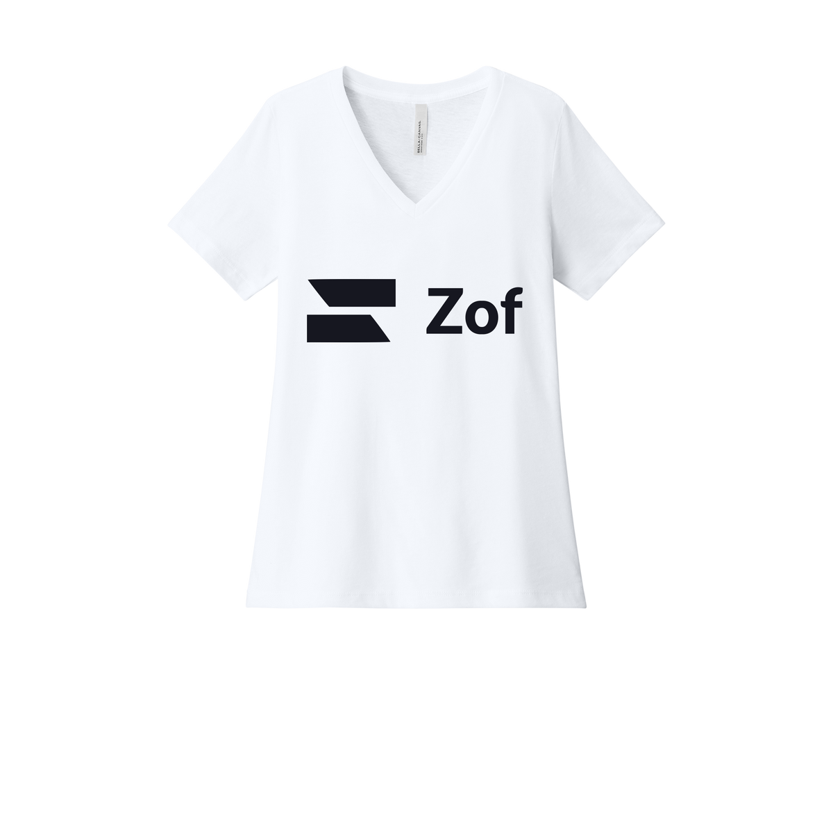 zof-womens-relaxed-v-neck-tee-dtf-front-6405CVC-solidwhiteblend-flat-front