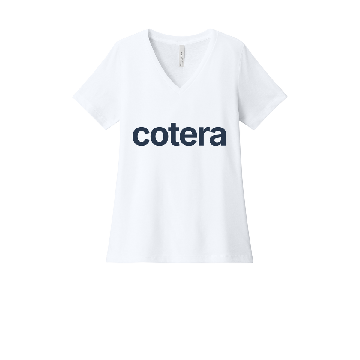 cotera-womens-relaxed-v-neck-tee-dtf-front-6405CVC-solidwhiteblend-flat-front