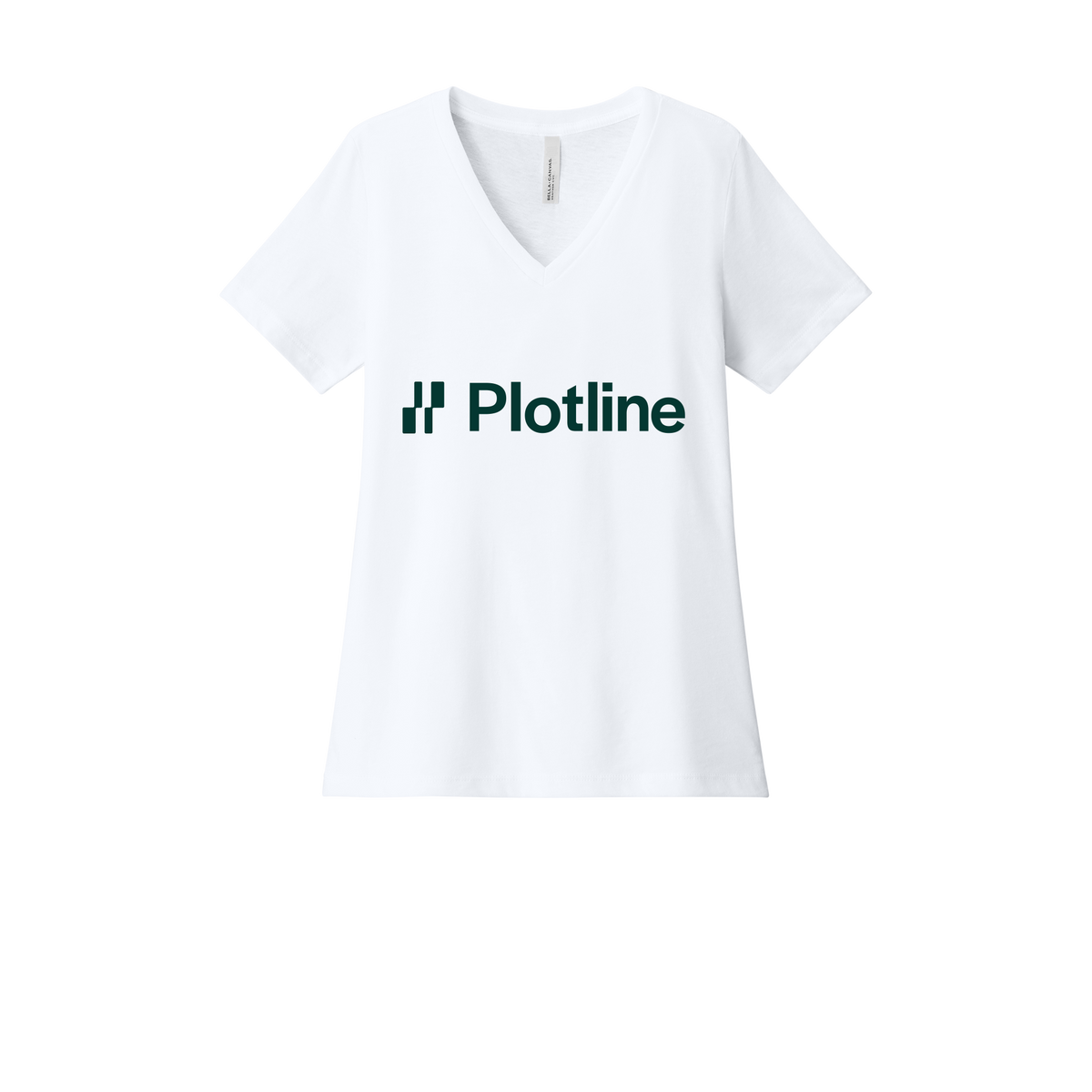 plotline-womens-relaxed-v-neck-tee-dtf-front-6405CVC-solidwhiteblend-flat-front