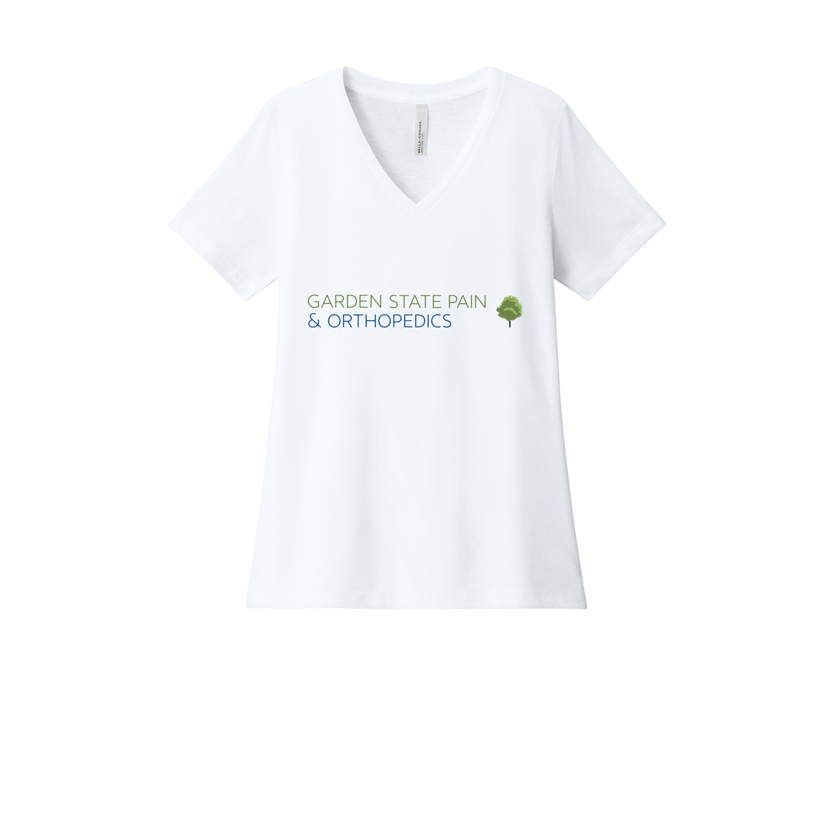 gardenstatepain-womens-relaxed-v-neck-tee-dtf-front-6405CVC-solidwhiteblend-flat-front