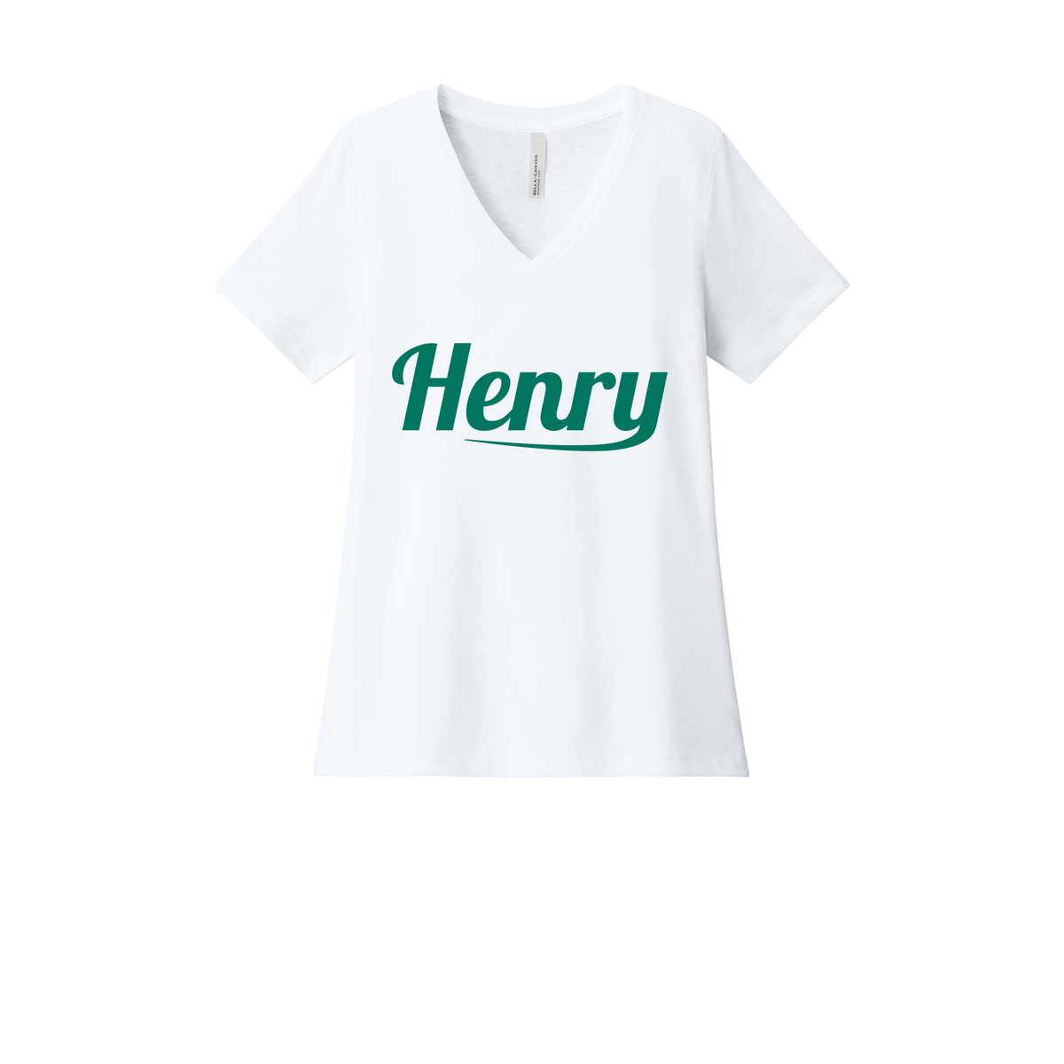 henrymeds-womens-relaxed-v-neck-tee-dtf-front-6405CVC-solidwhiteblend-flat-front