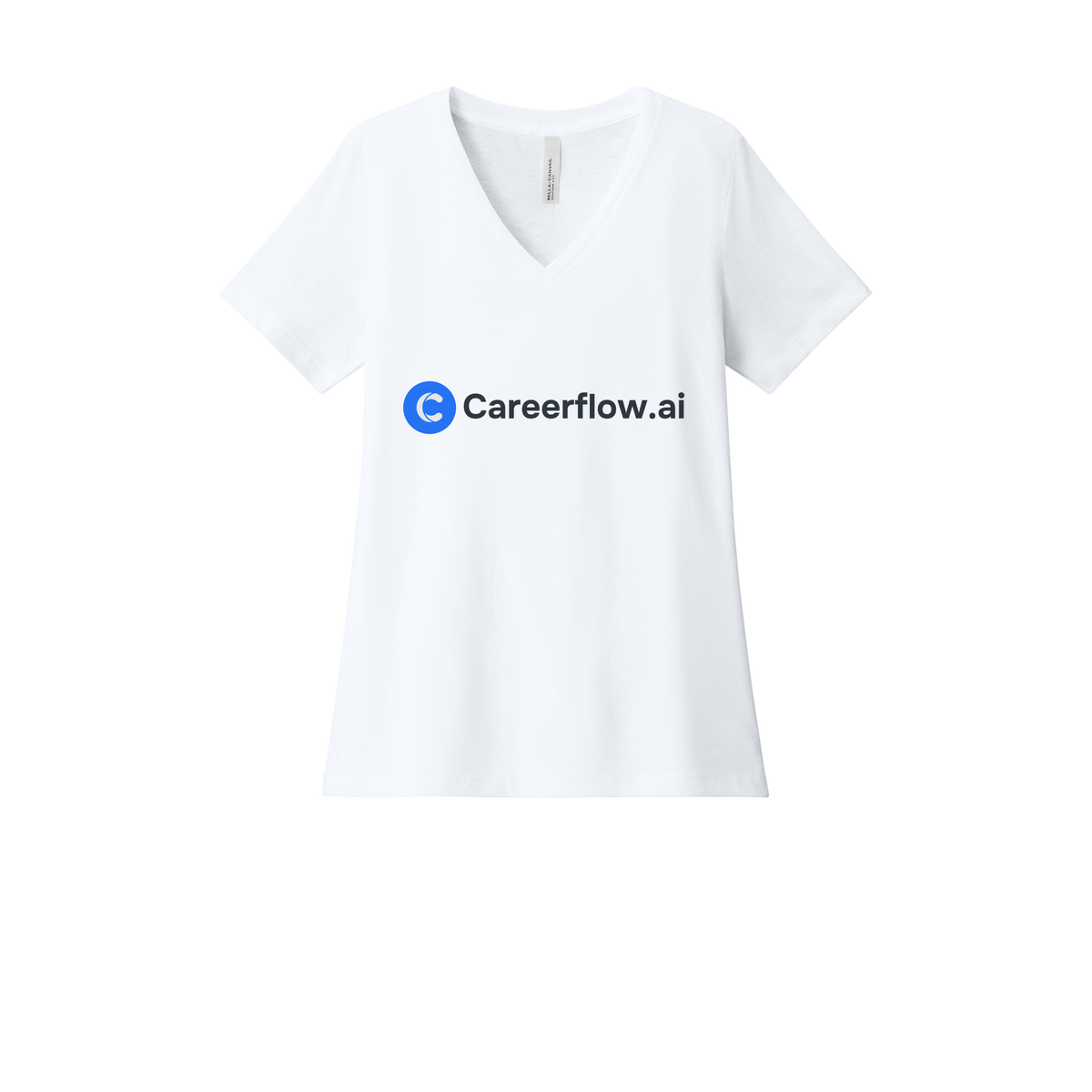 careerflow-womens-relaxed-v-neck-tee-dtf-front-6405CVC-solidwhiteblend-flat-front