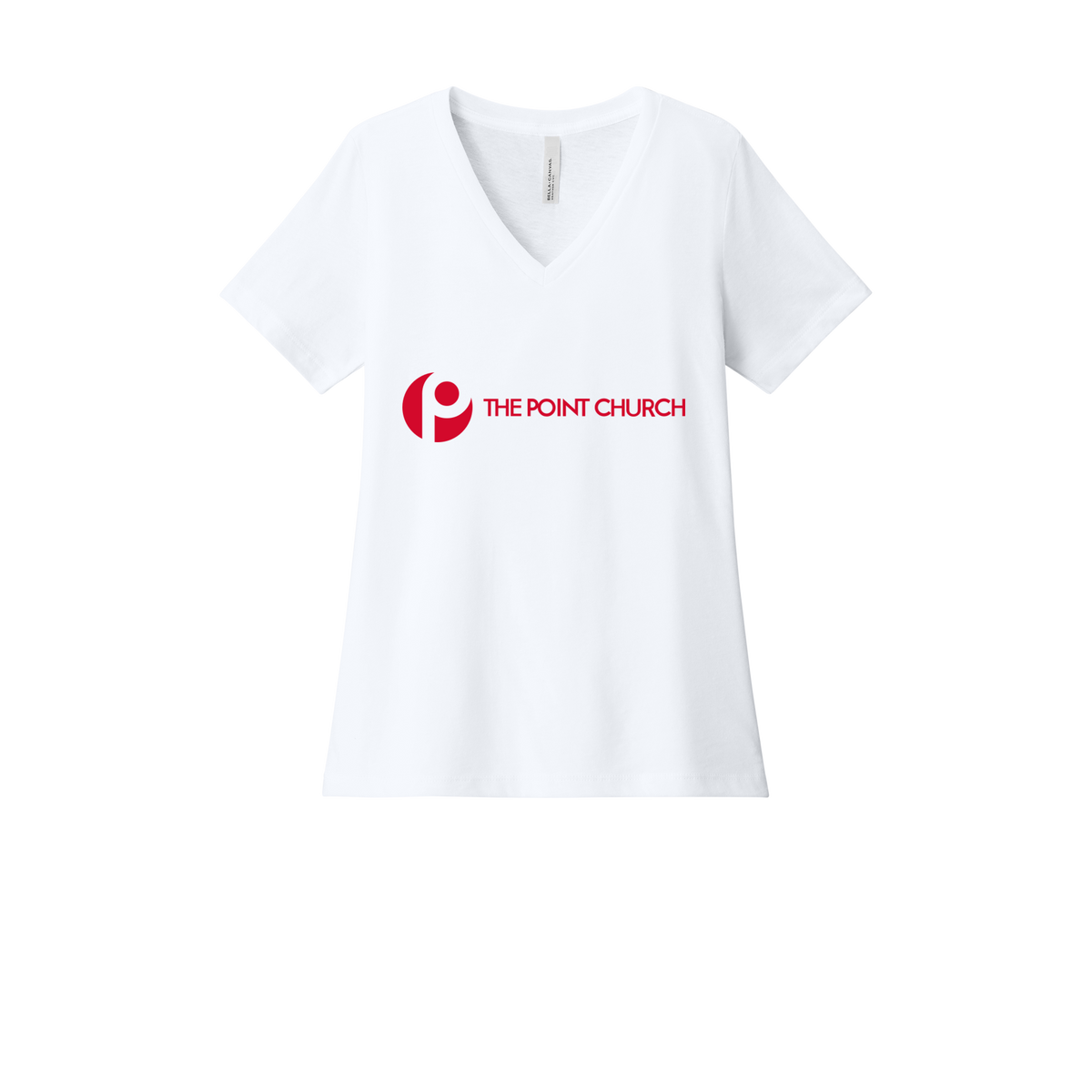 thepointva-womens-relaxed-v-neck-tee-dtf-front-6405CVC-solidwhiteblend-flat-front