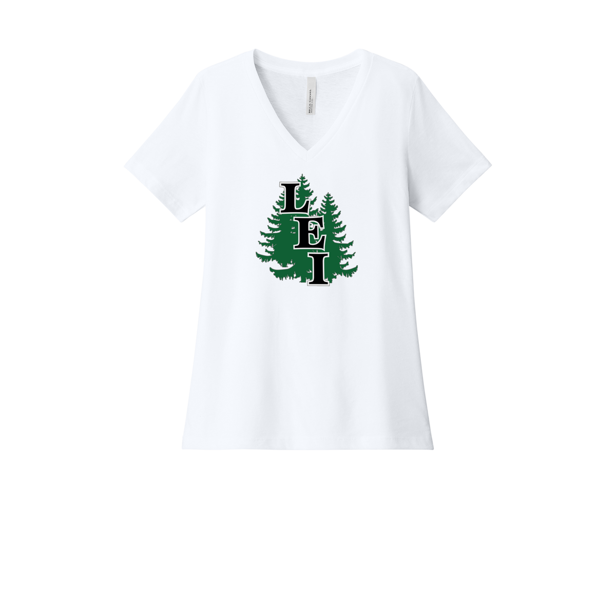 leisite-womens-relaxed-v-neck-tee-dtf-front-6405CVC-solidwhiteblend-flat-front
