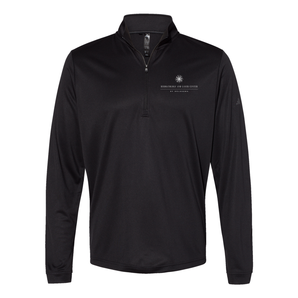 dermatologylaserok-adidas-quarter-zip-embroidery-leftchest-A401-black-flat-front
