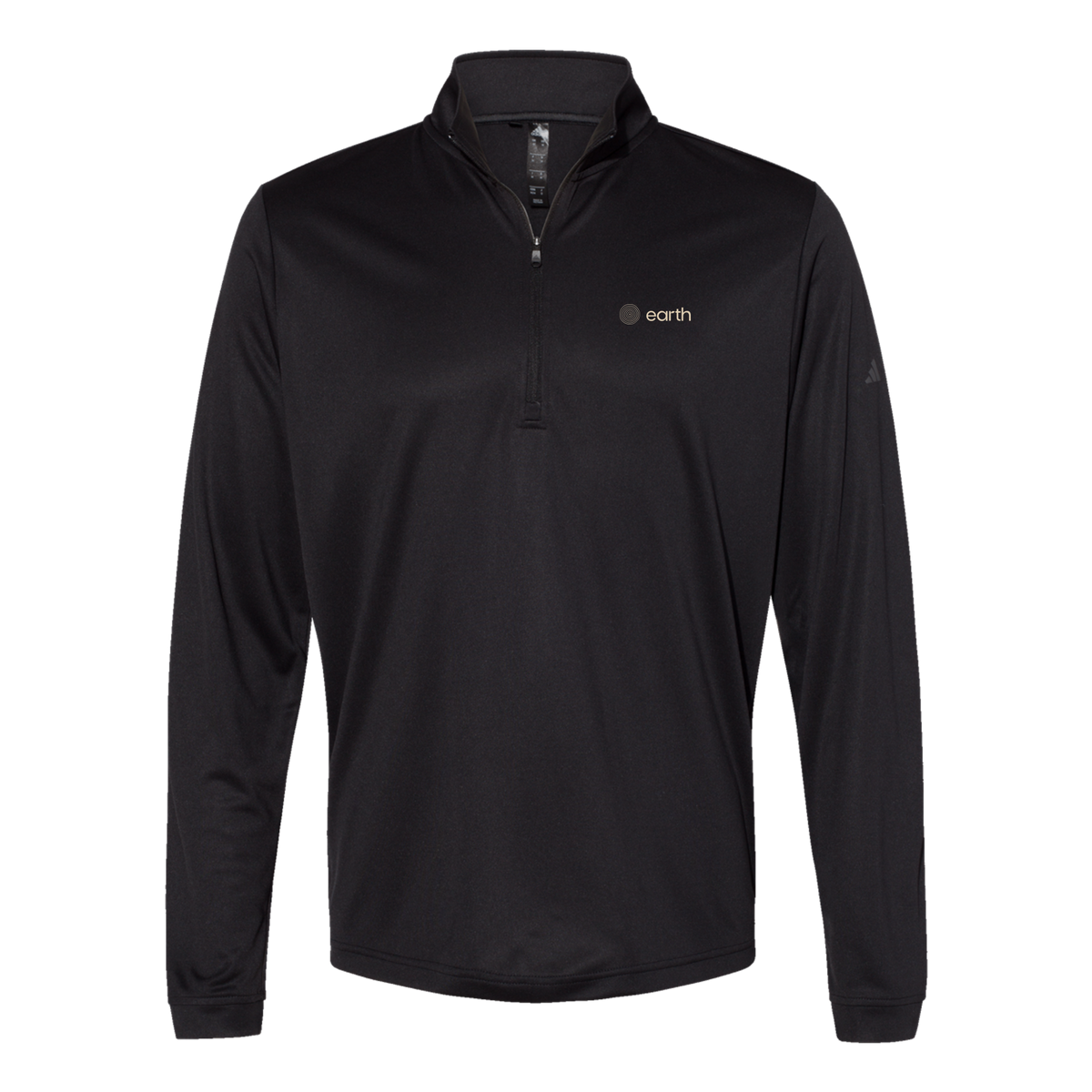 earthfuneral-adidas-quarter-zip-embroidery-leftchest-A401-black-flat-front