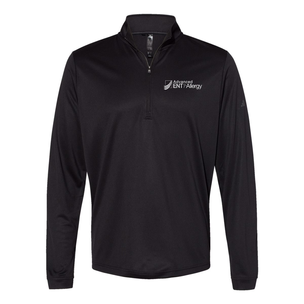 advancedentandallergy-adidas-quarter-zip-embroidery-leftchest-A401-black-flat-front