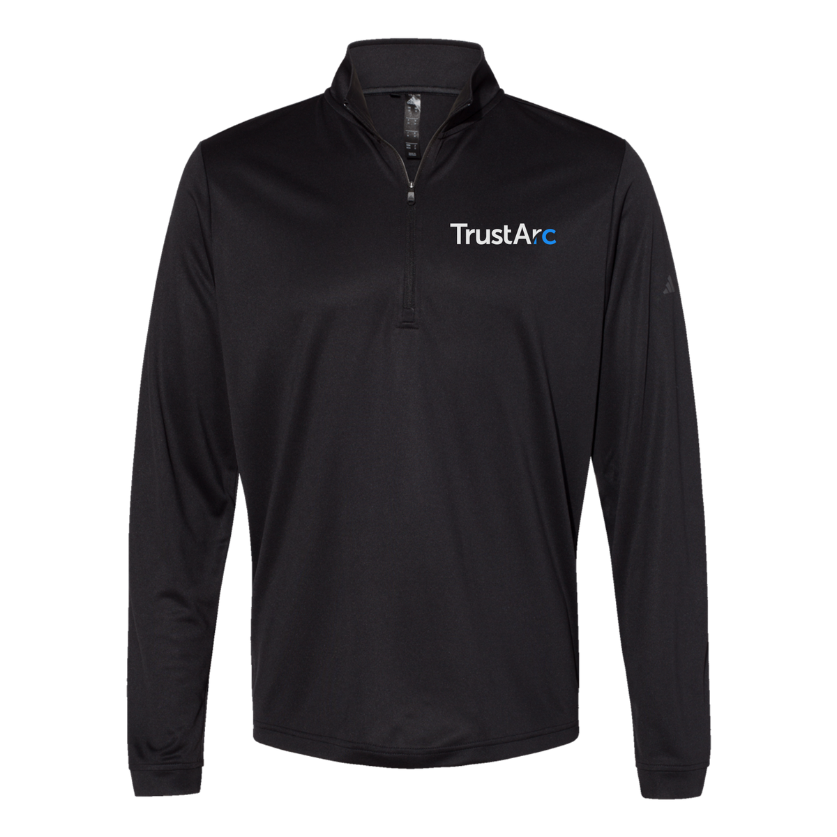 trustarc-adidas-quarter-zip-embroidery-leftchest-A401-black-flat-front