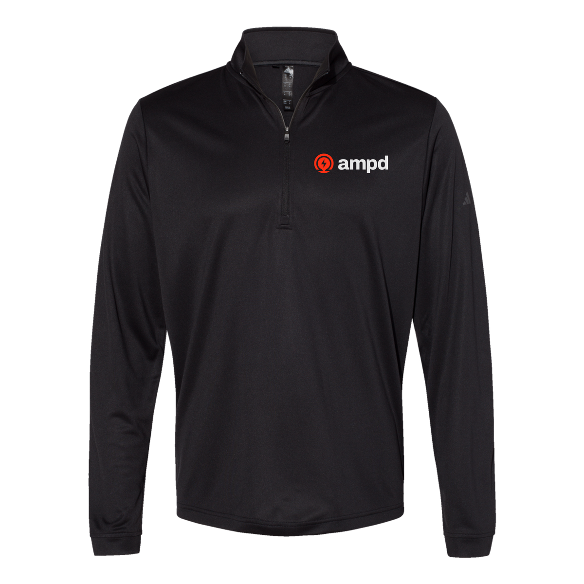 ampd-adidas-quarter-zip-embroidery-leftchest-A401-black-flat-front