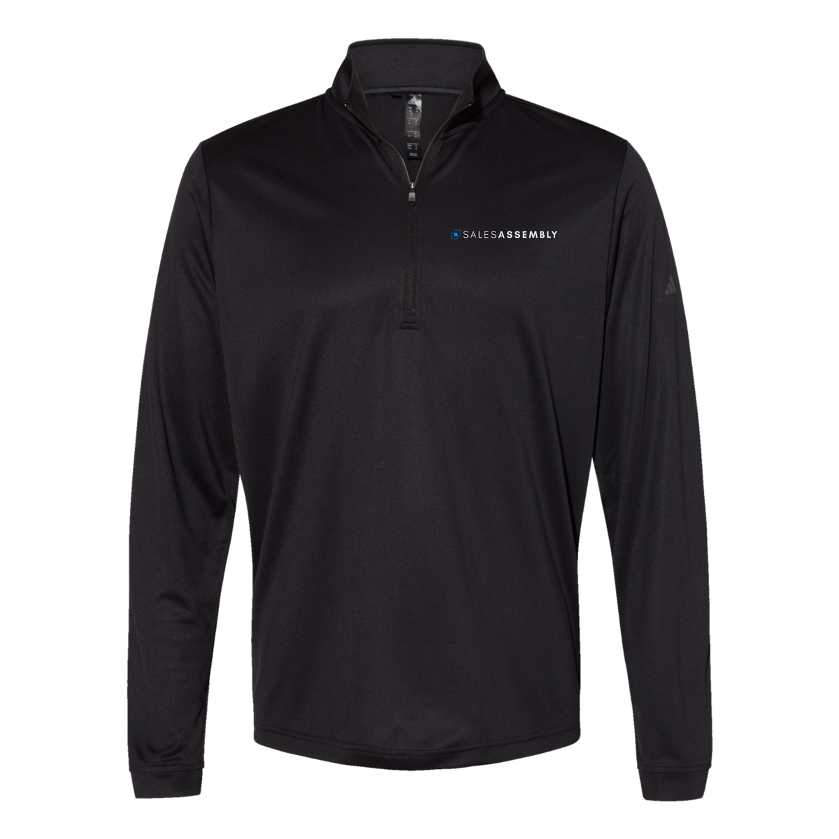 salesassembly-adidas-quarter-zip-embroidery-leftchest-A401-black-flat-front