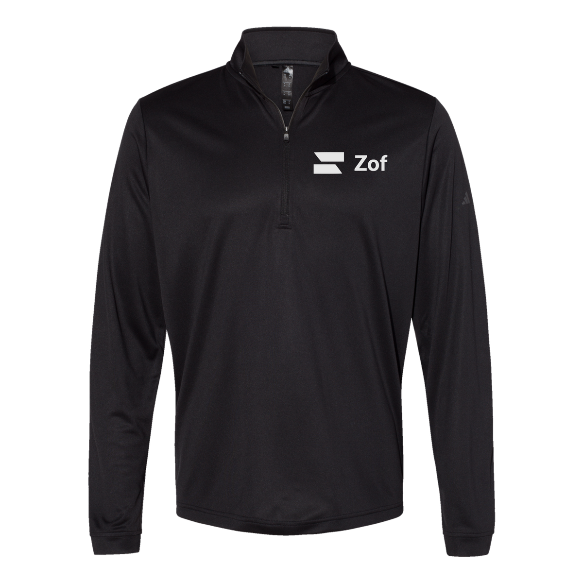 zof-adidas-quarter-zip-embroidery-leftchest-A401-black-flat-front