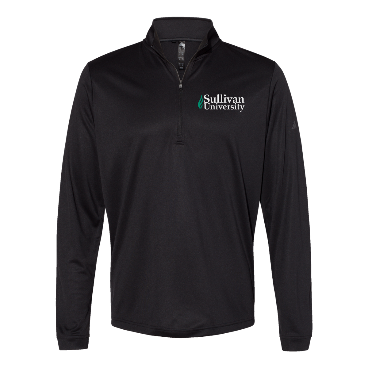 sullivan-adidas-quarter-zip-embroidery-leftchest-A401-black-flat-front