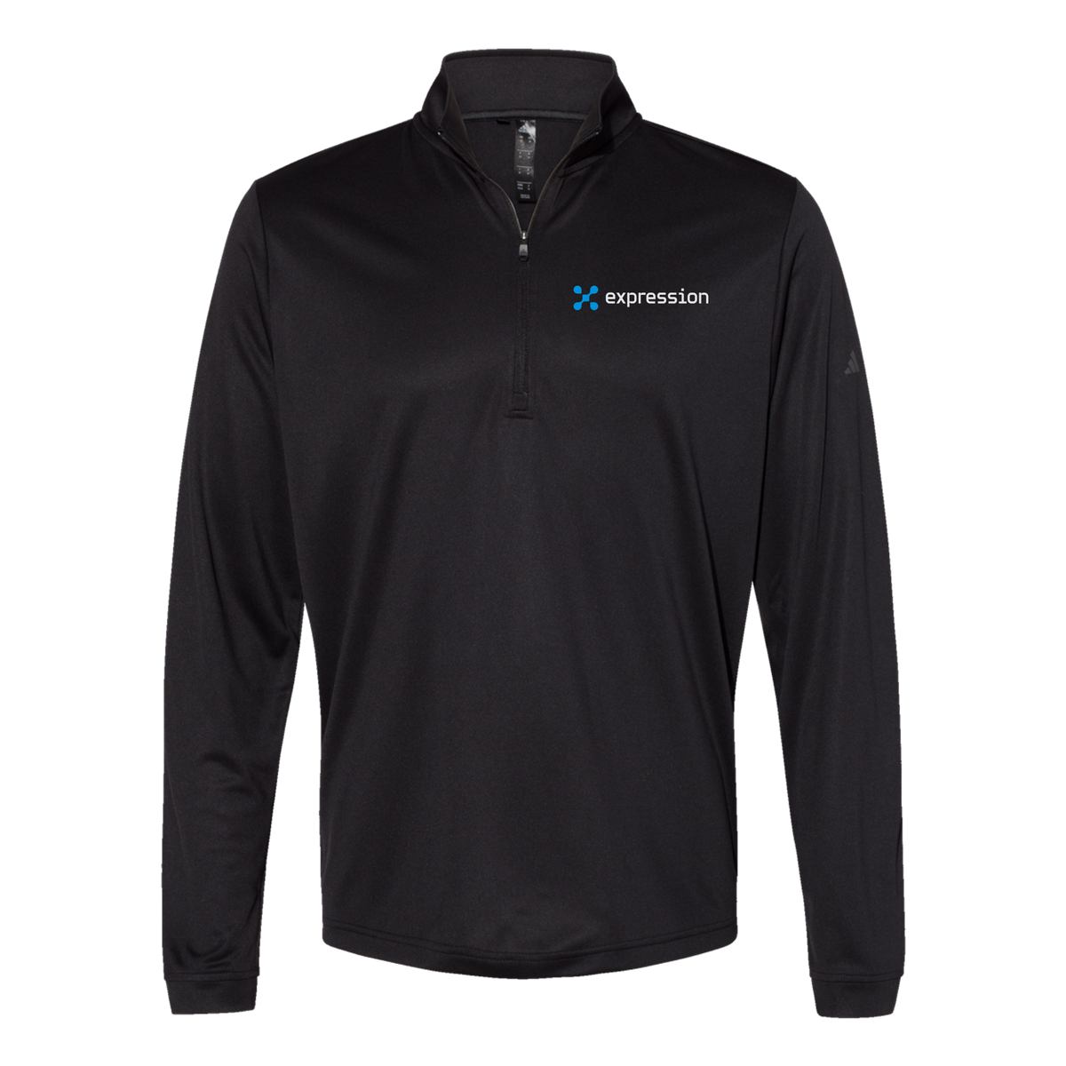 expr-adidas-quarter-zip-embroidery-leftchest-A401-black-flat-front