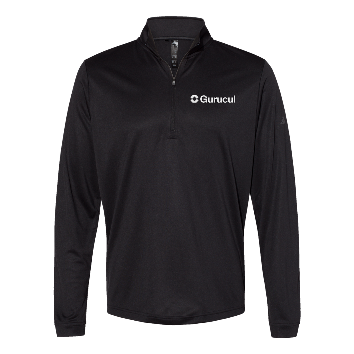 gurucul-adidas-quarter-zip-embroidery-leftchest-A401-black-flat-front