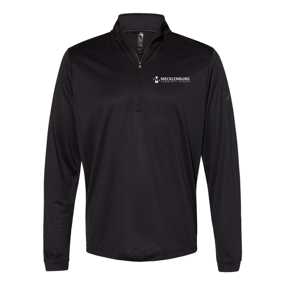 mecklenburg-adidas-quarter-zip-embroidery-leftchest-A401-black-flat-front