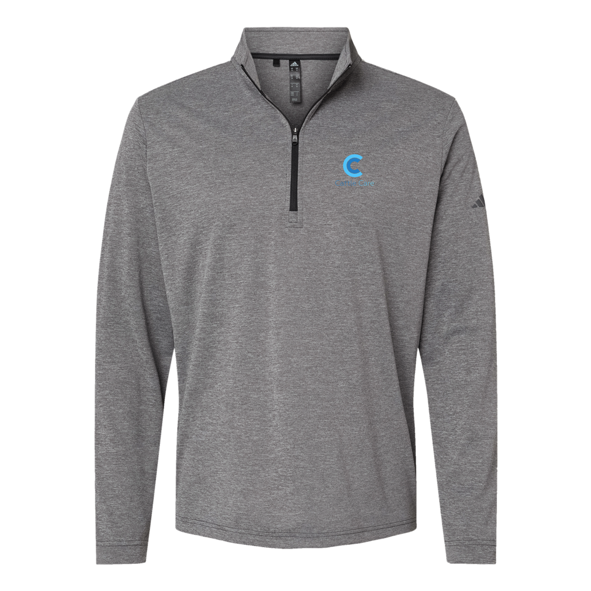 cattle-care-adidas-quarter-zip-embroidery-leftchest-A401-blackheather-flat-front