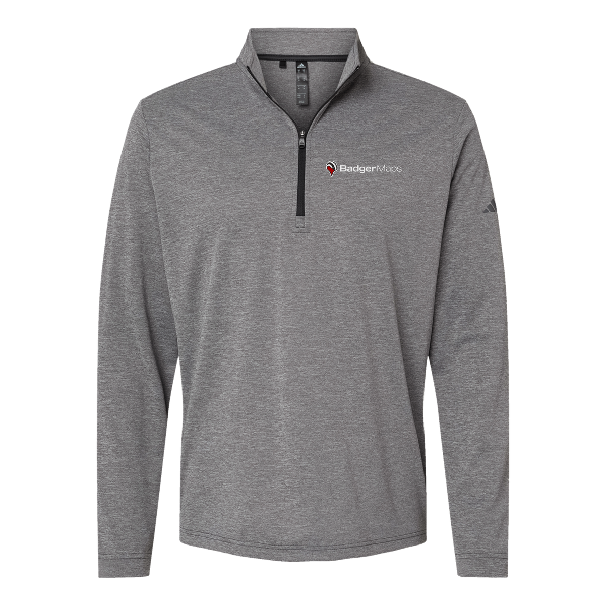 badgermapping-adidas-quarter-zip-embroidery-leftchest-A401-blackheather-flat-front