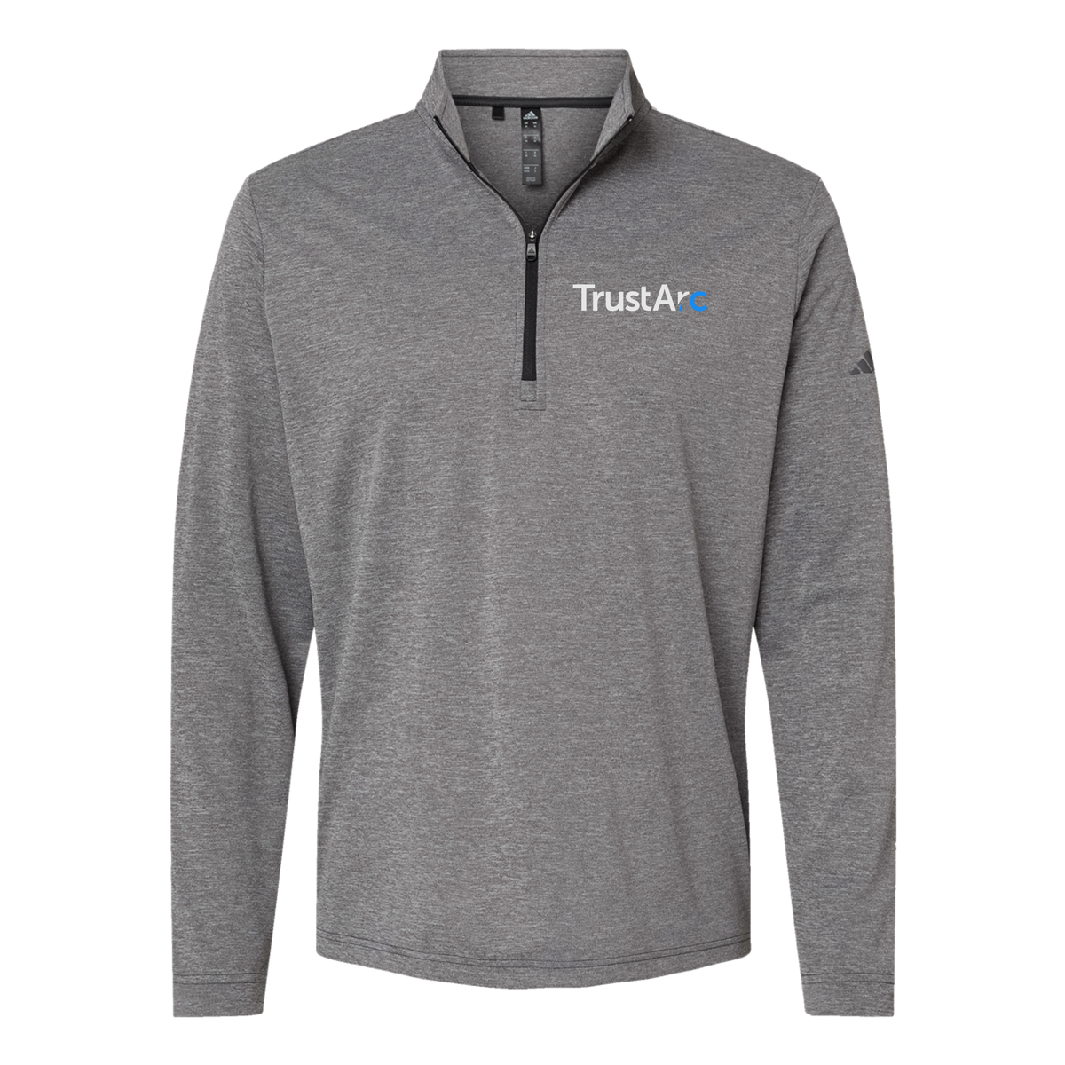 trustarc-adidas-quarter-zip-embroidery-leftchest-A401-blackheather-flat-front