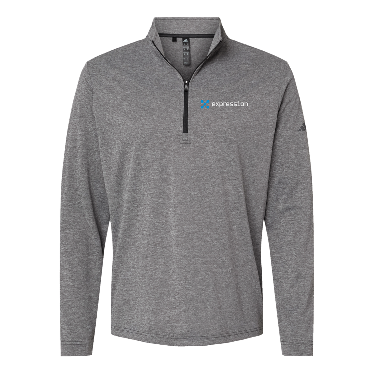 expr-adidas-quarter-zip-embroidery-leftchest-A401-blackheather-flat-front