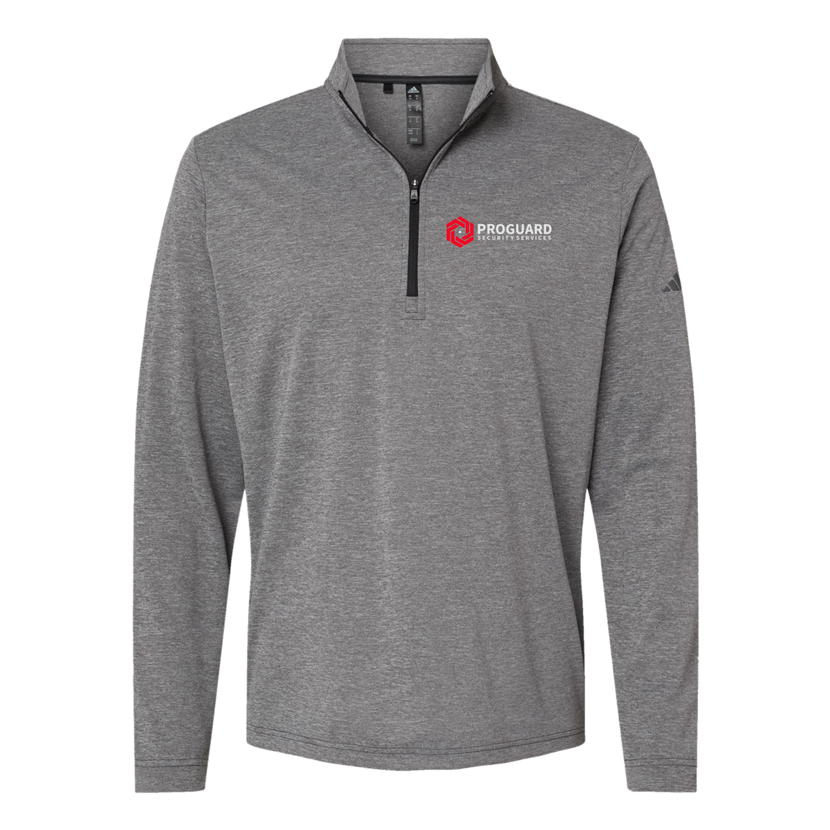 proguardsecurityservices-adidas-quarter-zip-embroidery-leftchest-A401-blackheather-flat-front