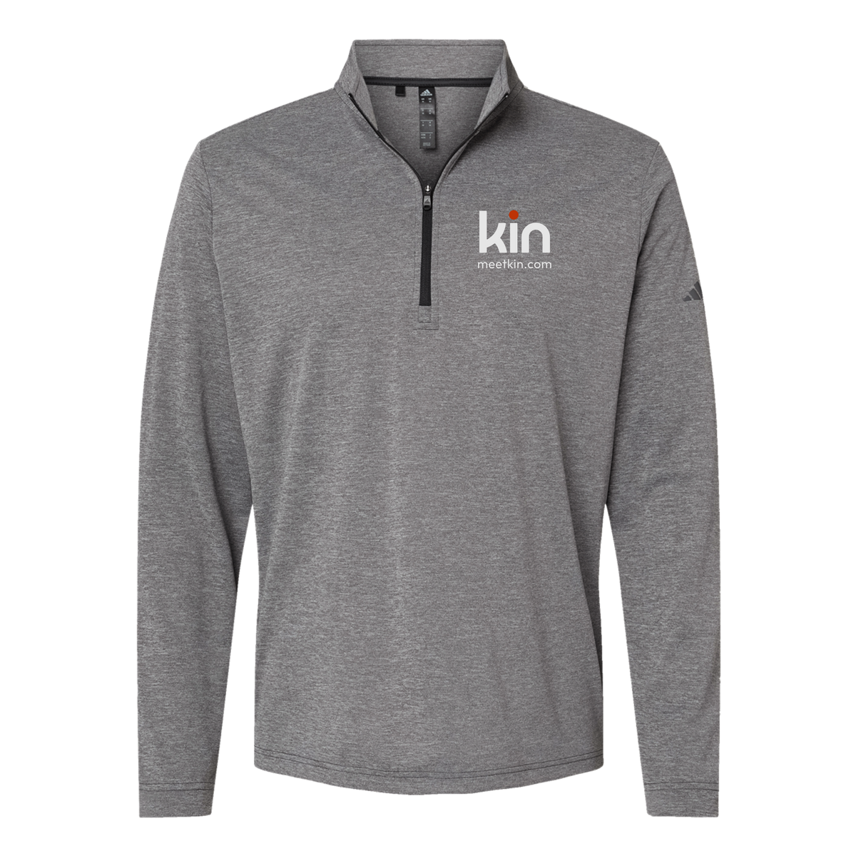 kin-adidas-quarter-zip-embroidery-leftchest-A401-blackheather-flat-front