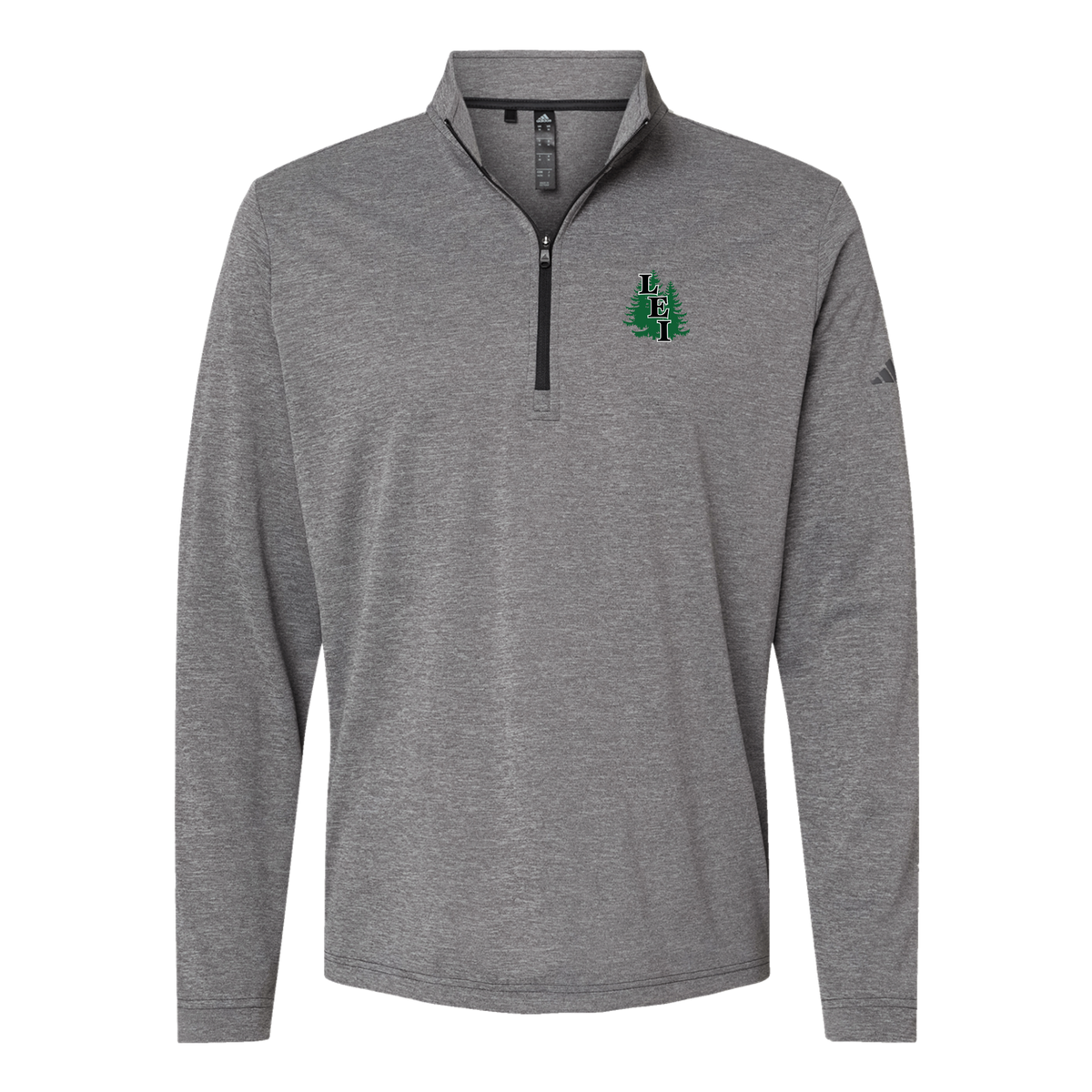 leisite-adidas-quarter-zip-embroidery-leftchest-A401-blackheather-flat-front