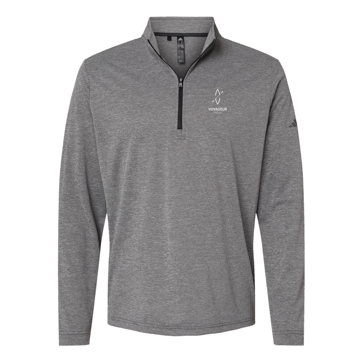 voyageurgroup-adidas-quarter-zip-embroidery-leftchest-A401-blackheather-flat-front