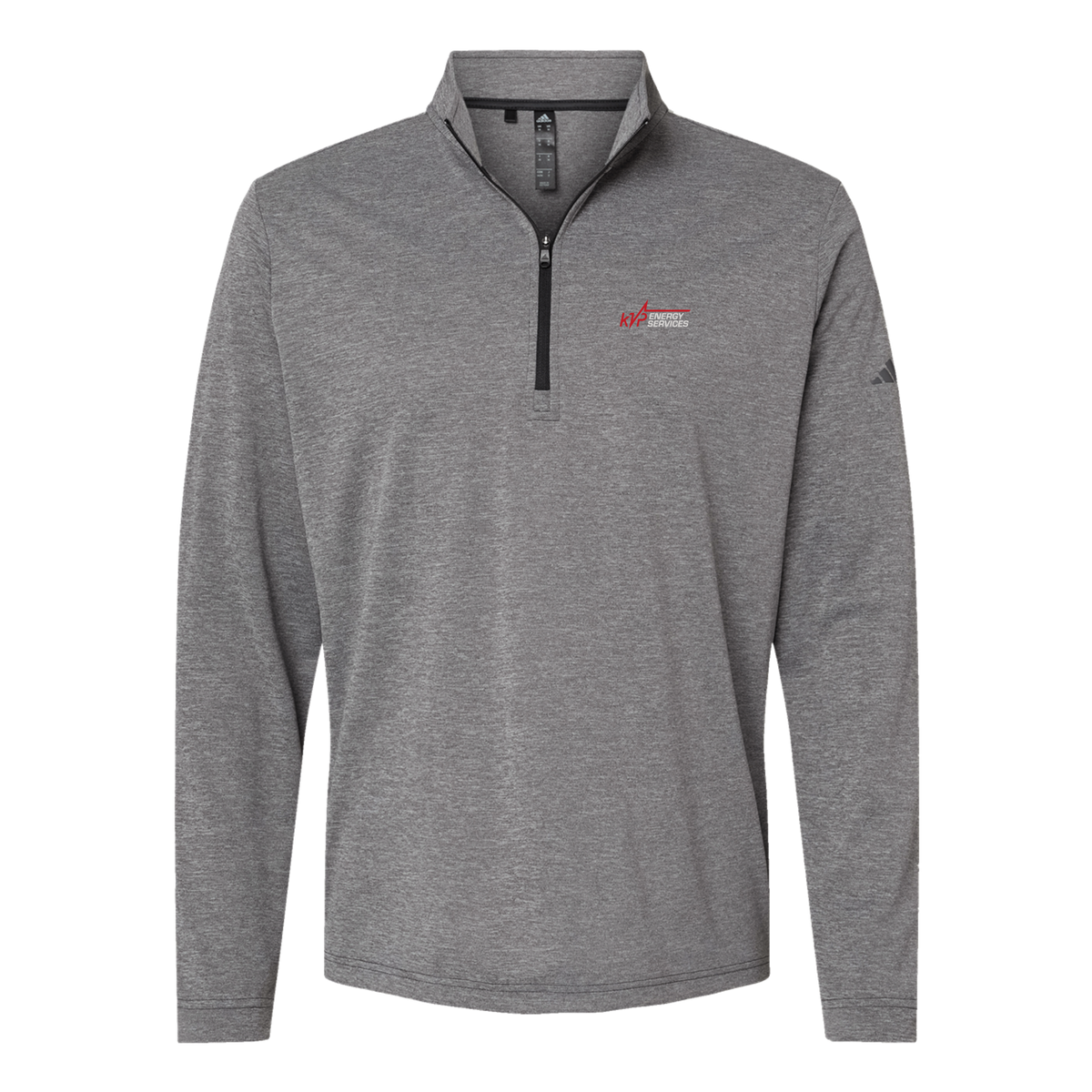 kvpenergy-adidas-quarter-zip-embroidery-leftchest-A401-blackheather-flat-front