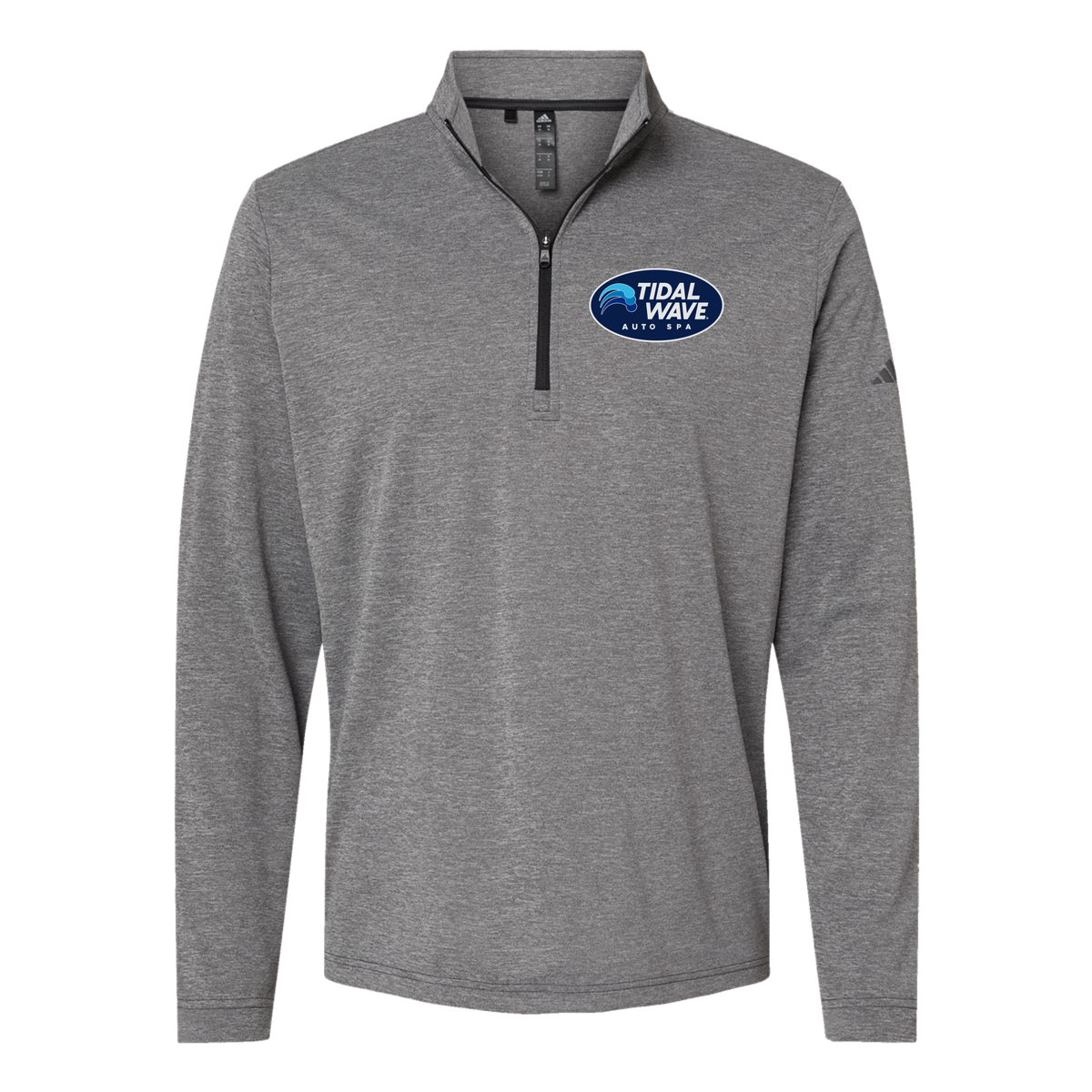 tidalwaveautospa-adidas-quarter-zip-embroidery-leftchest-A401-blackheather-flat-front